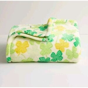 The Big One Supersoft Plush Throw 5' x 6' St. Patrick's Day Clovers Shamrock